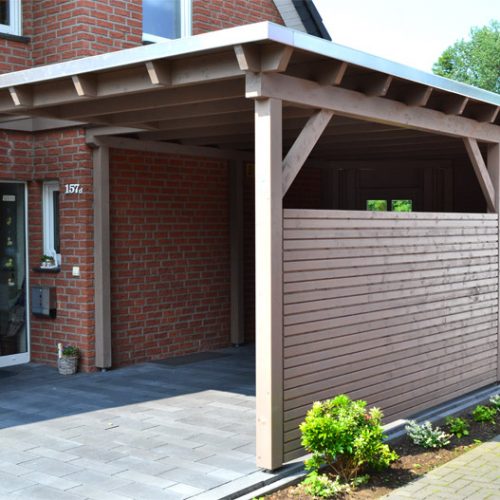 Flachdachcarport mit Abstellraum und Freisitz in Avenwedde