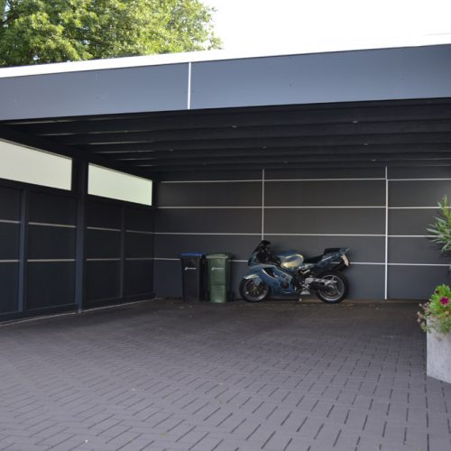 Doppelcarport mit Abstellraum aus HPL Platten in Schloß Holte