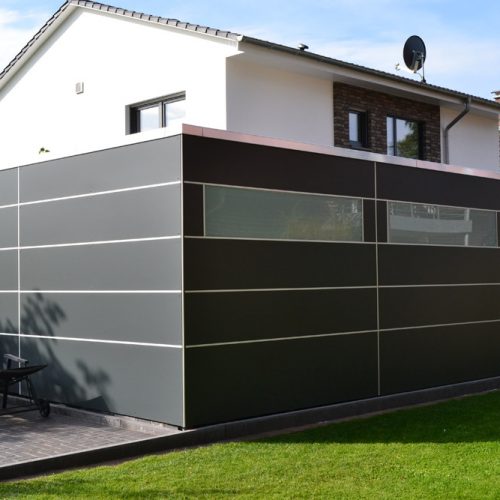 Doppelcarport mit Abstellraum aus HPL Platten in Schloß Holte