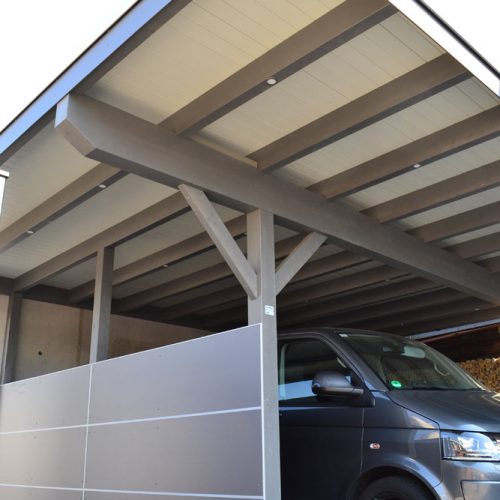 Doppelcarport mit Trespa-Verkleidung in Oelde