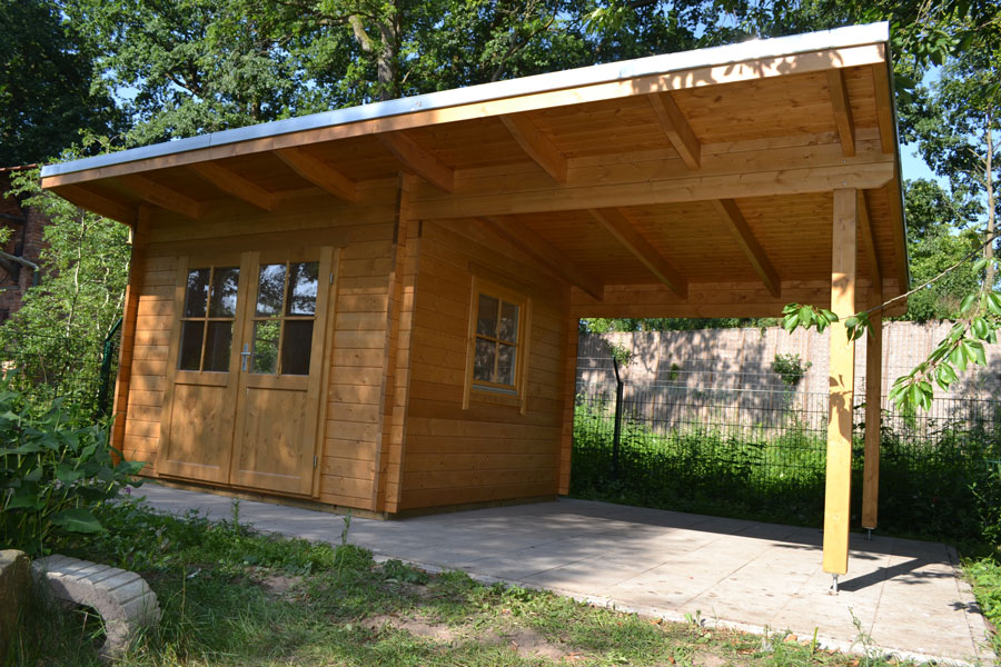 Pultdach Gartenhaus Mit Unterstand In Lippstadt Pollmeier Holzbau Gmbh