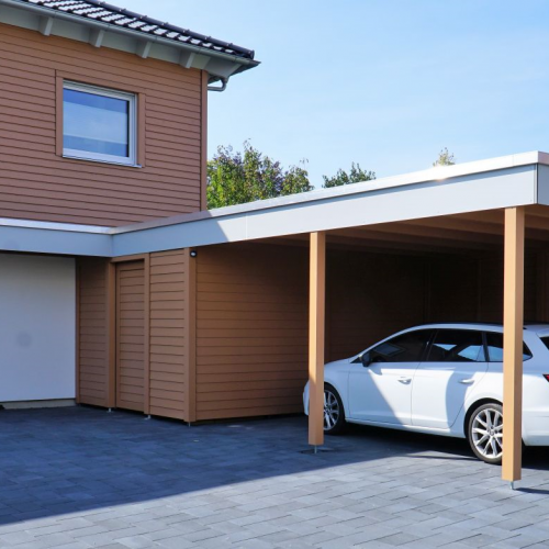 Flachdachcarport mit Abstellraum in Rietberg