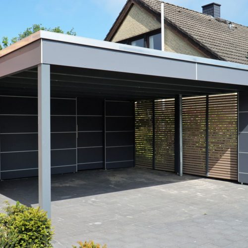 Flachdachcarport mit HPL Platten in  Detmold