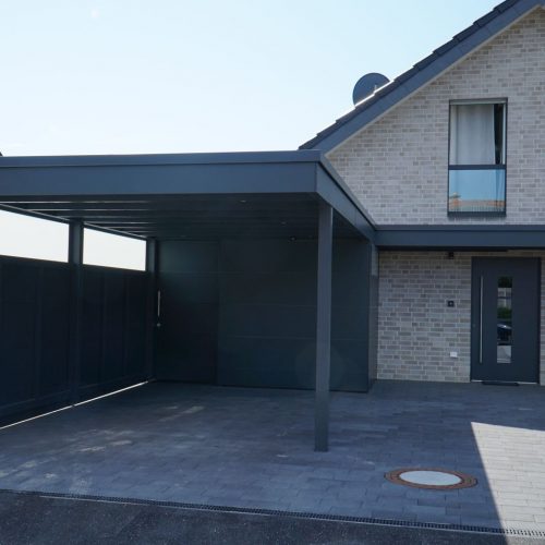 Carport mit HPL Platten und Abstellraum in Delbrück